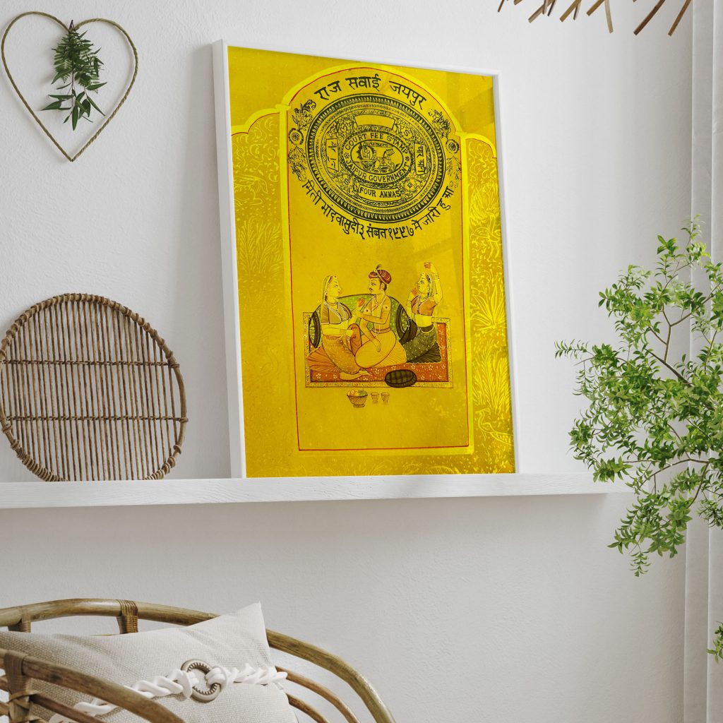 Miniature Court Figures Jaipur Stamp – Wall Decor