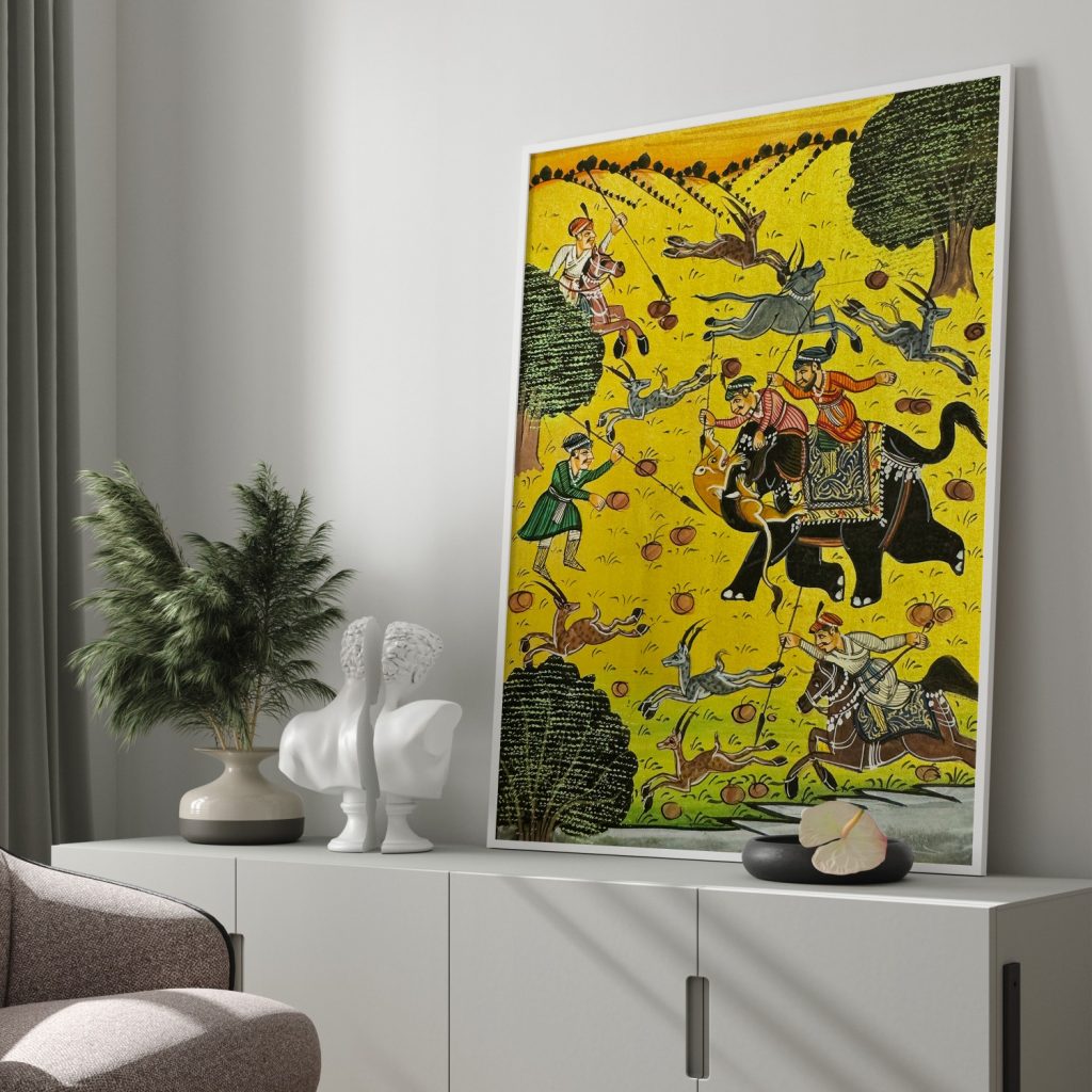 Miniature Royal Hunting Scene – Wall Painting