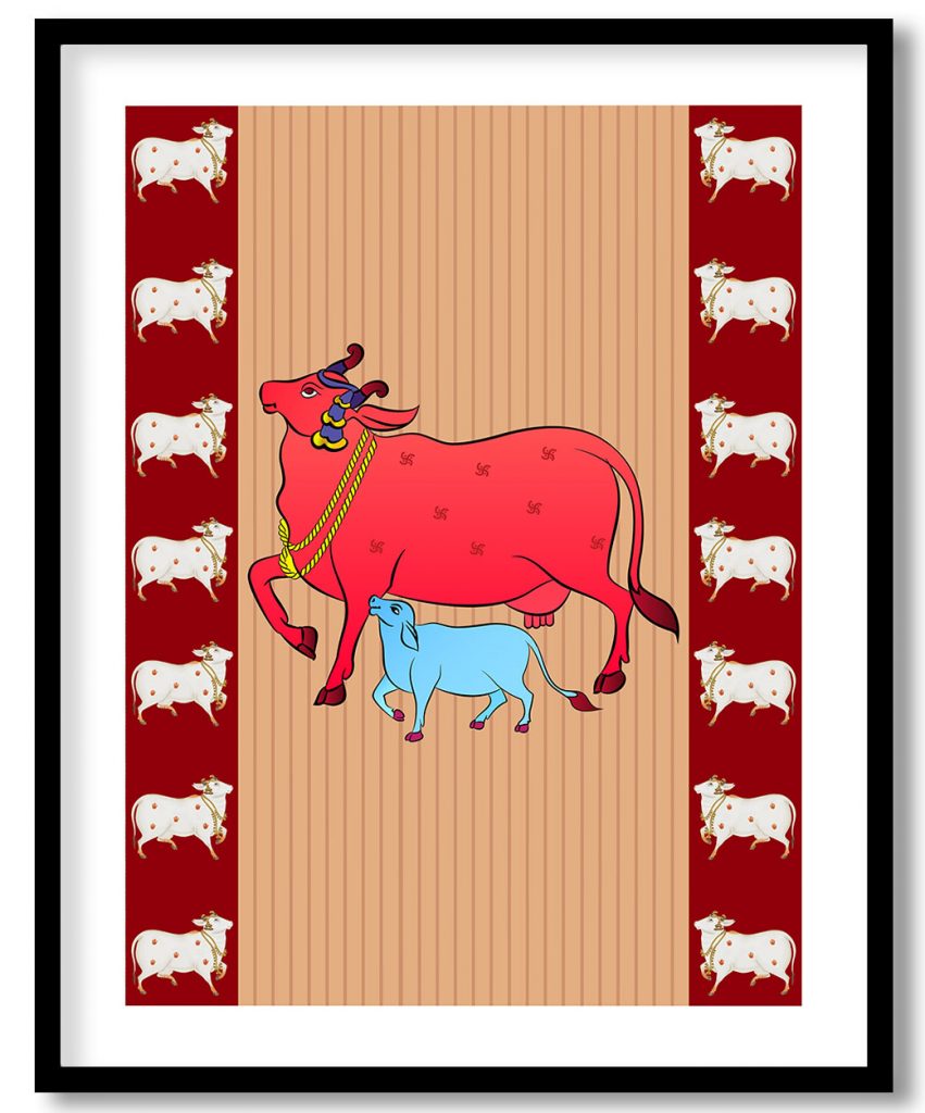 Russet pichwai contemporary cow