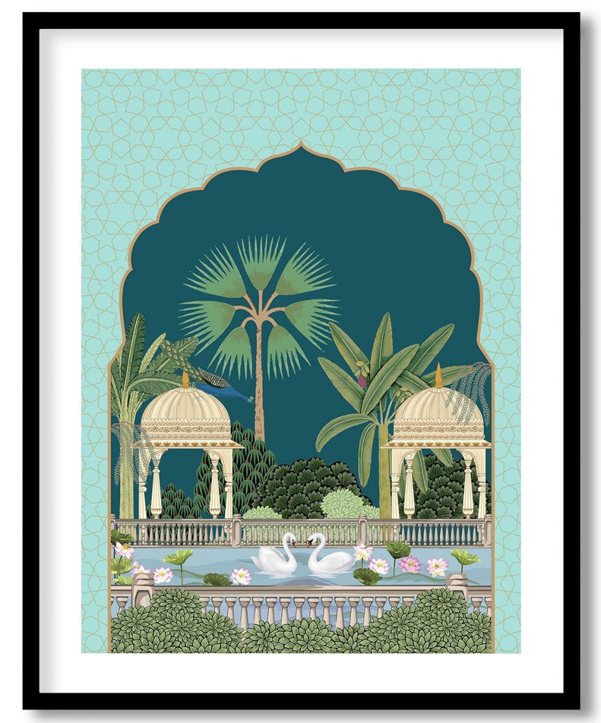 Pichwai indigo garden