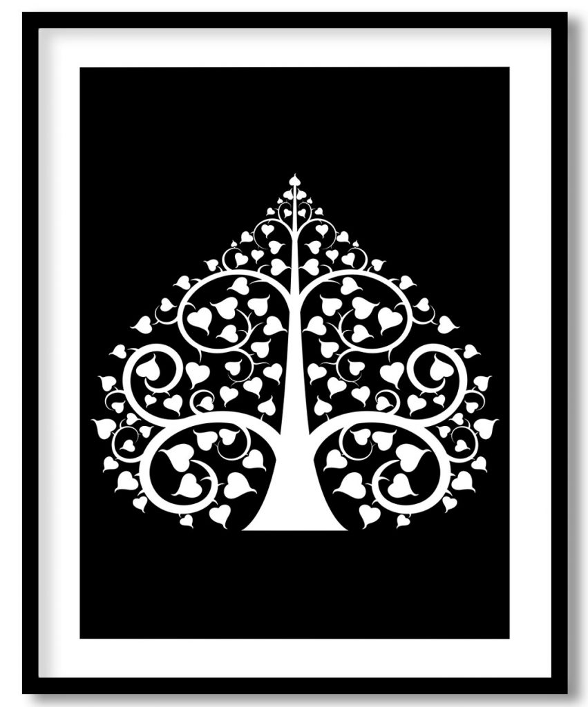 Silhouette bodhi tree