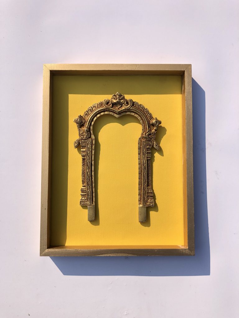 Divine Bronze Hand-Carved Arch Wall Hanging for Pooja Spaces