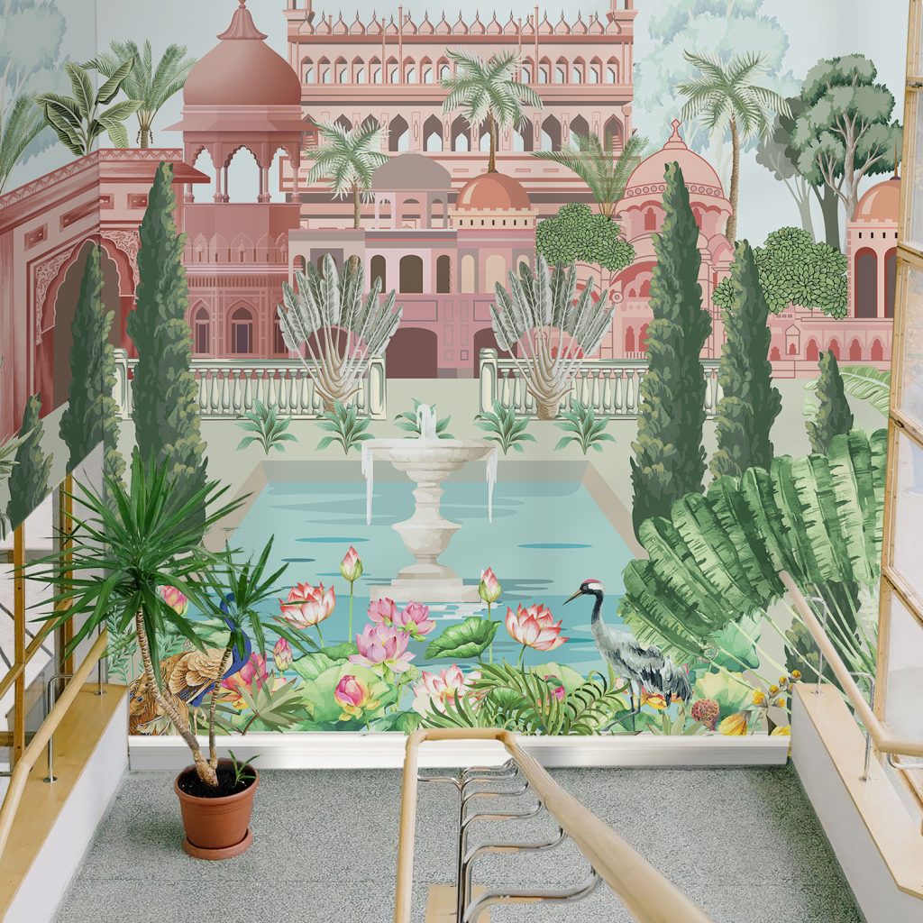 Mughal Palace Garden Mural Wallpaper