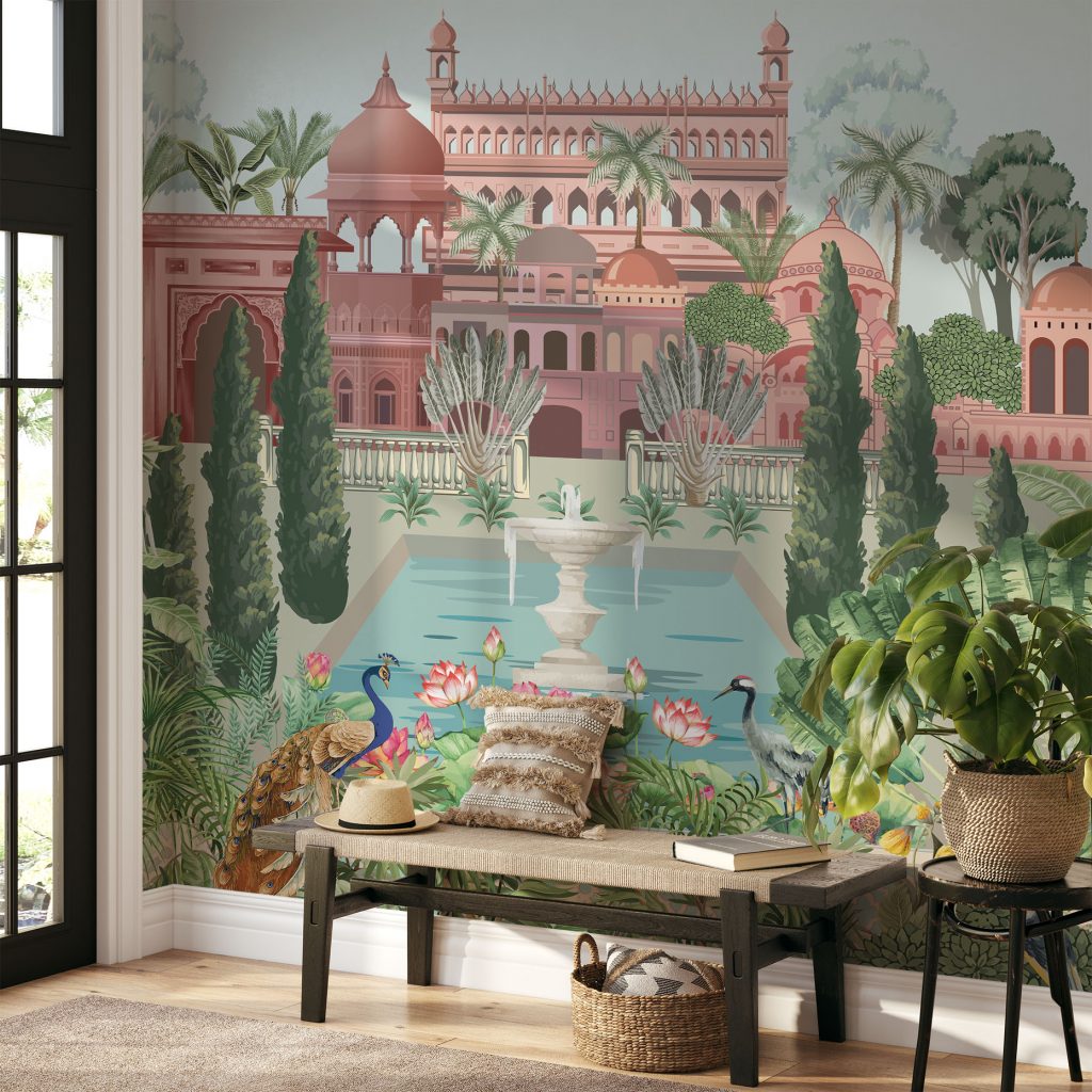 Vintage mughal architecture garden