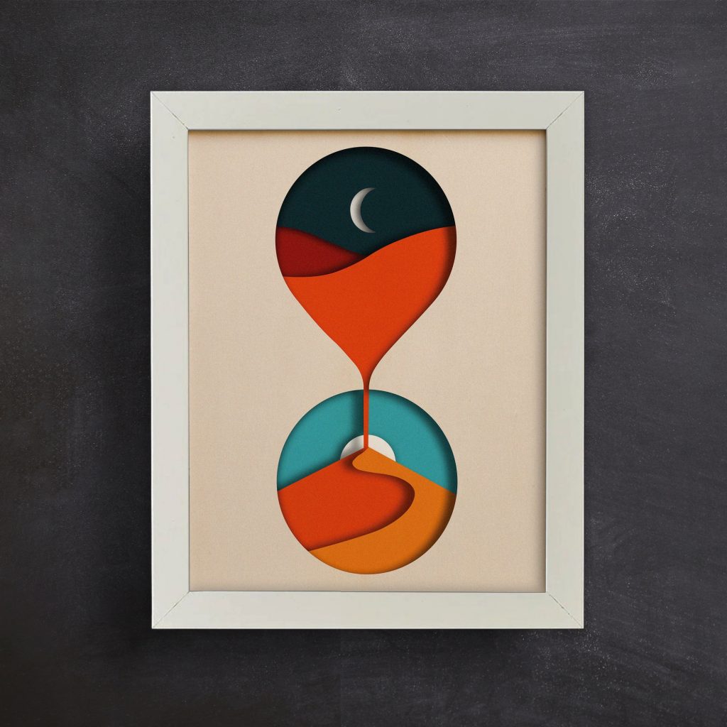 Layered Shadow Box Artwork for Home Decor, Handcrafted Paper Cut Design