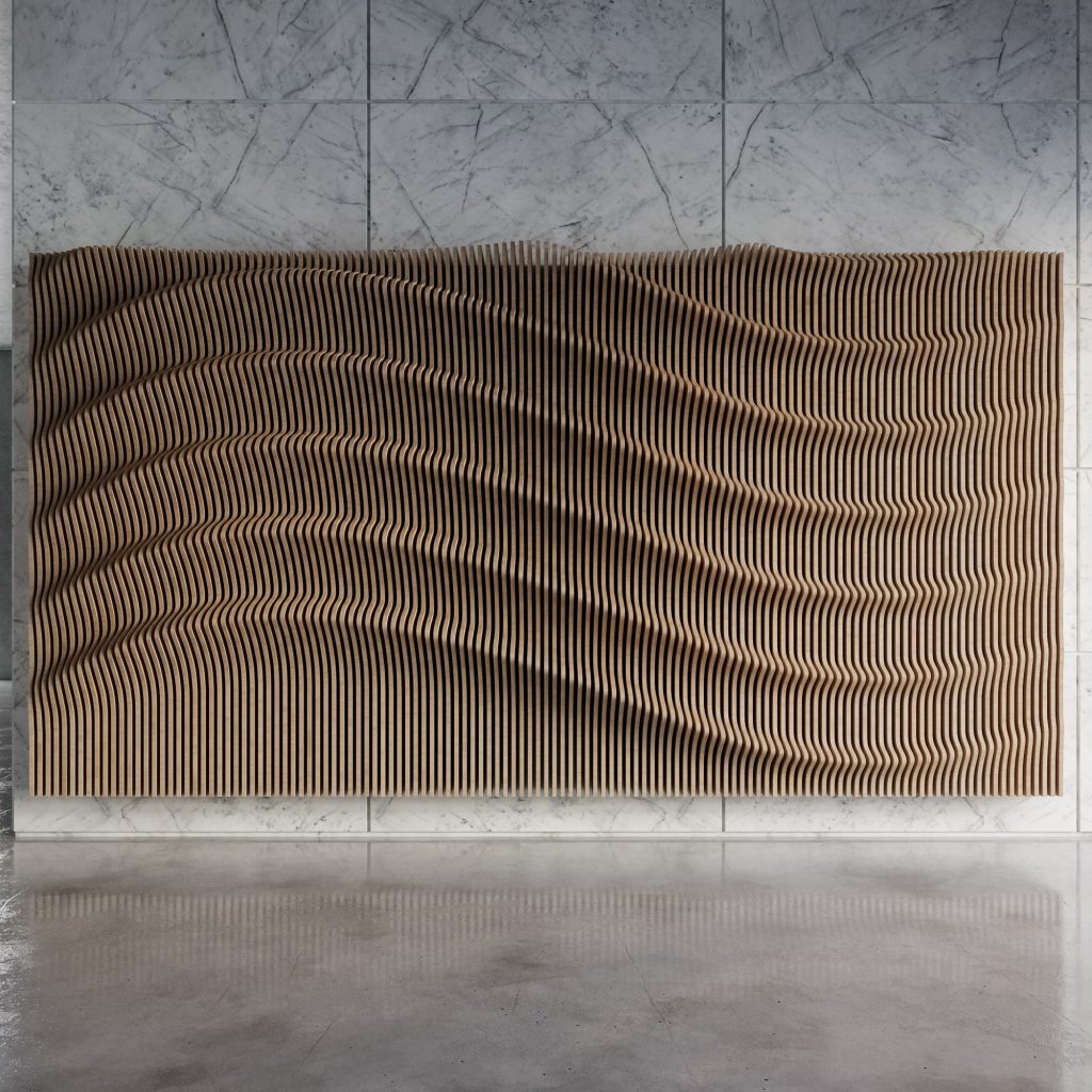 Wavy Wooden Wall Art Decor V4 for TV Unit - Ready to Hang