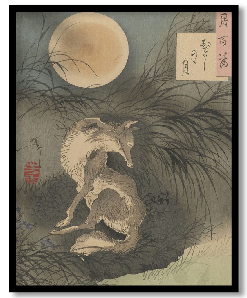 Musashi plain moon, from the series One Hundred Aspects of the Moon by Tsukioka Yoshitoshi (1891)