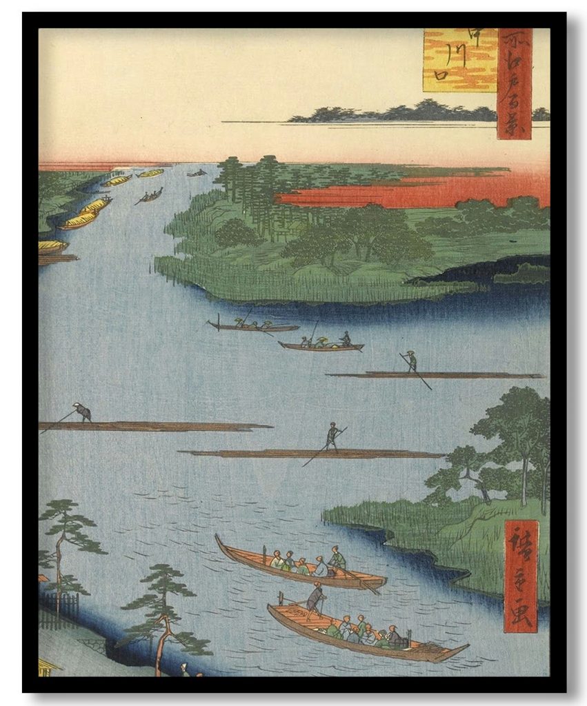 Nakagawa River Mouth, No. 70 from One Hundred Famous Views of Edo by Utagawa Hiroshige (1857)
