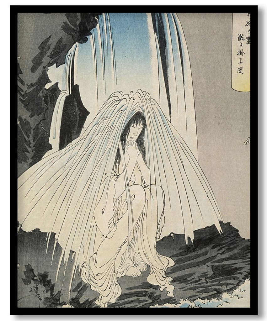 Bōtarō's Nurse Otsuji Prays to the God of Kompira for His Success by Tsukioka Yoshitoshi (1892)