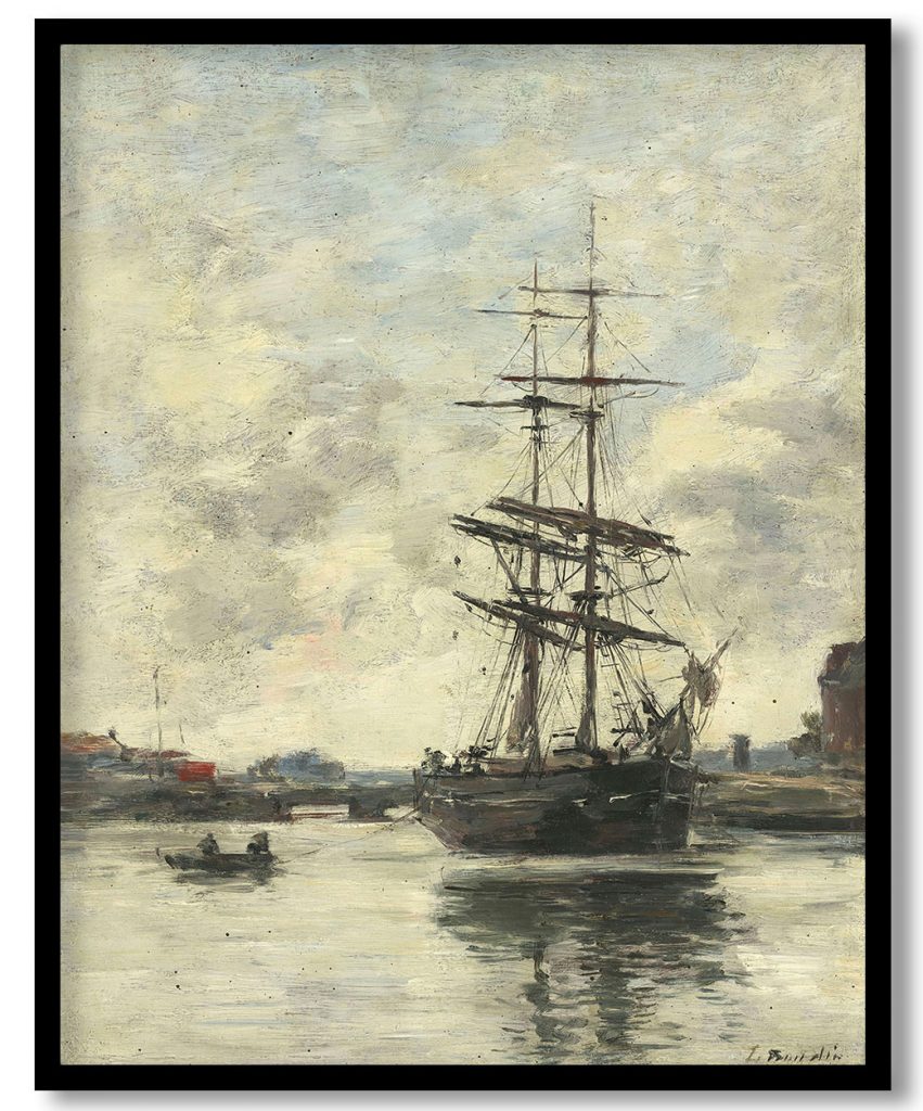 Ship on the Touques by Eugene Boudin (1888-95)