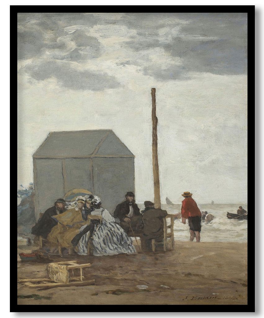 The Beach at Deauville by Eugene Boudin (1864)