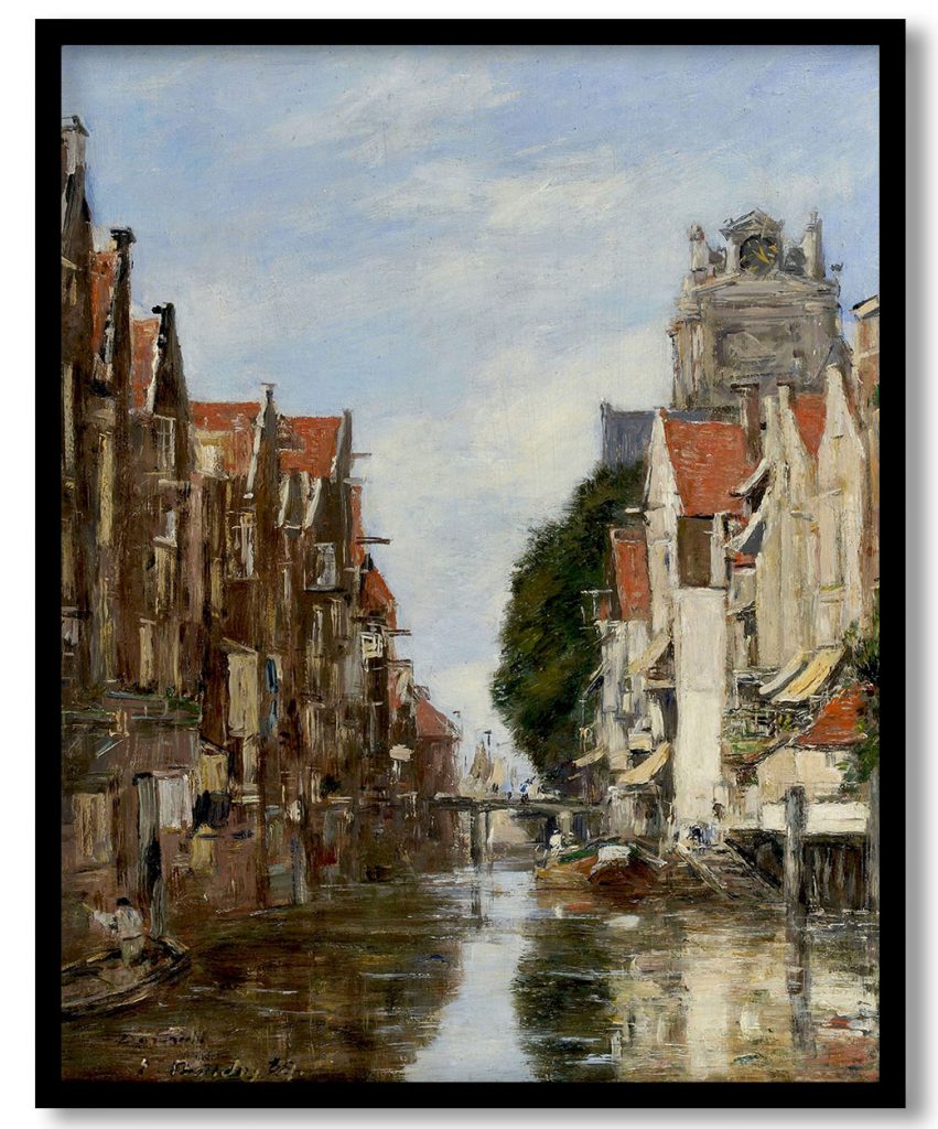 View of Voorstraatshaven, Dordrecht by Eugene Boudin (1884-84)