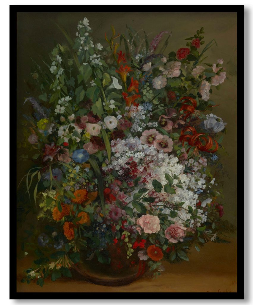 Bouquet of Flowers in a Vase by Gustave Courbet (1862)