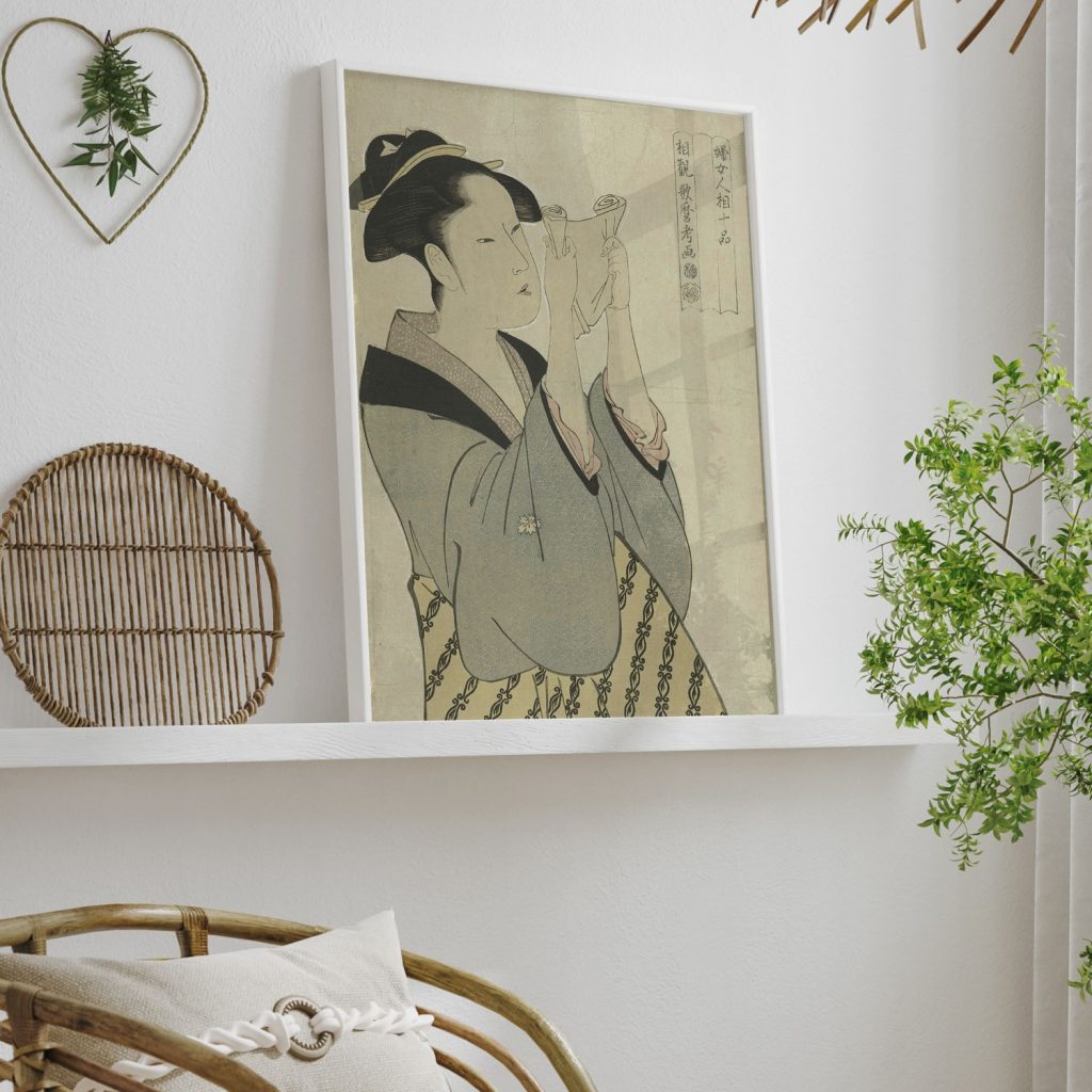 Brief lezende vrouw by Kitagawa Utamaro (1793-97)