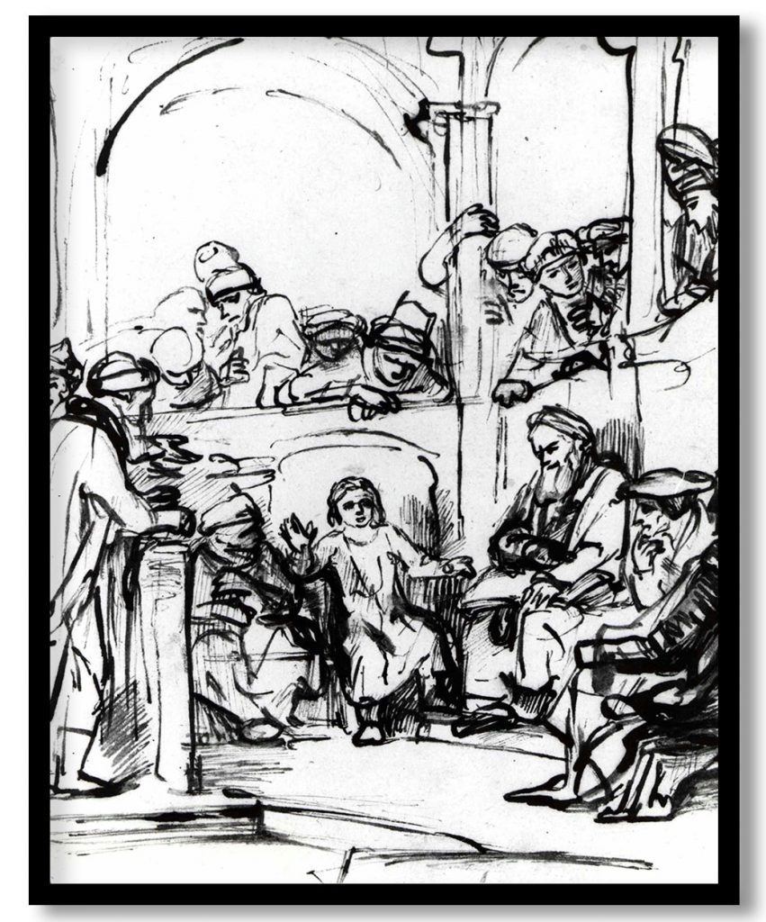 Christ among the Doctors by Rembrandt van Rijn (1652)