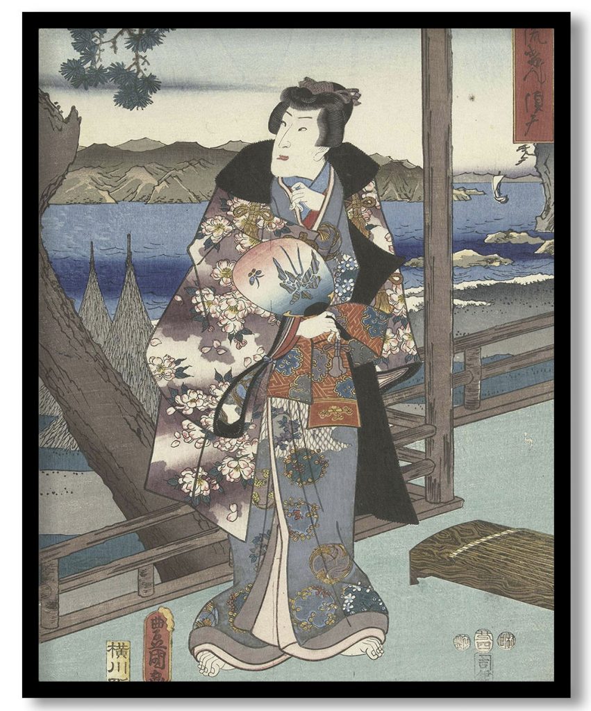 De elegante prins Genji te Suma by Utagwa Hiroshige (1853)