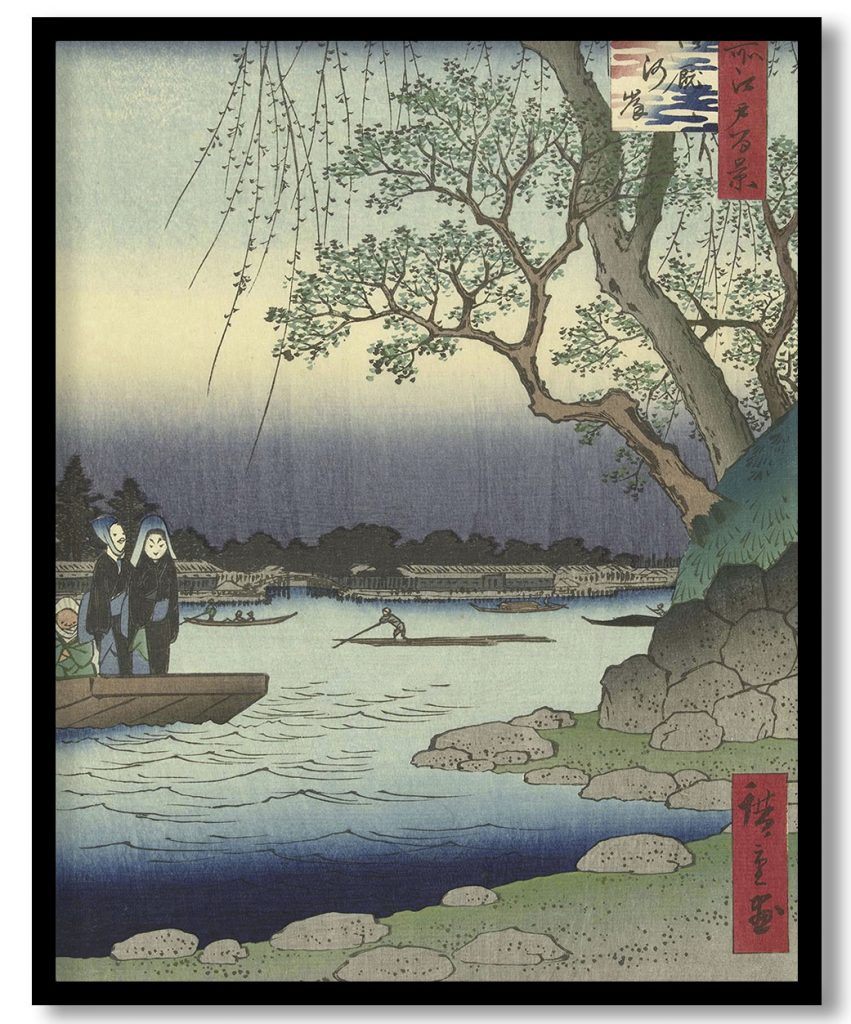 De Onmaya oever by Utagwa Hiroshige (1857)