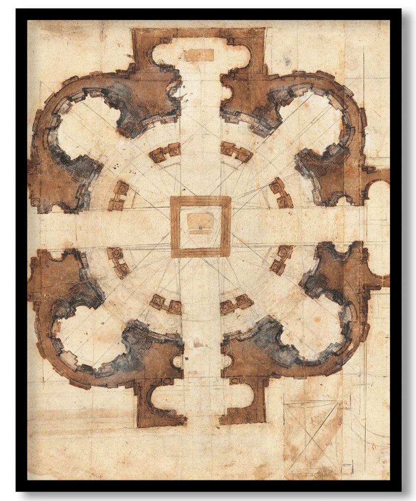 124A Plan for the Church of San Giovanni dei Fiorentini by Michelangelo Buonarroti (1559-60)