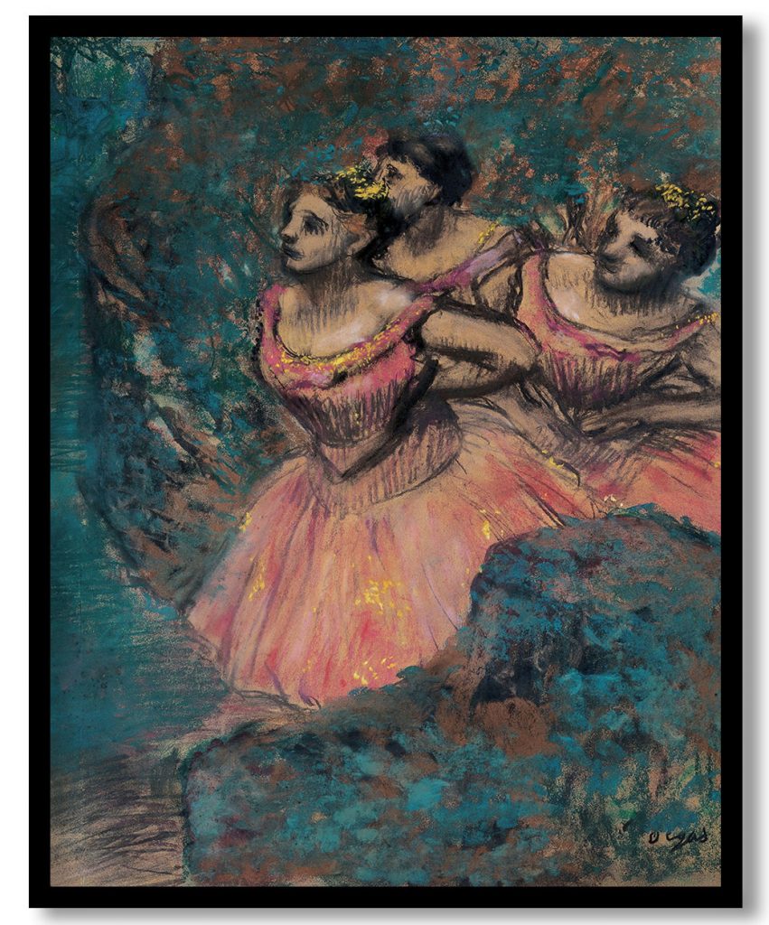 Three Dancers in Red Costume by Edgar Degas (1896)