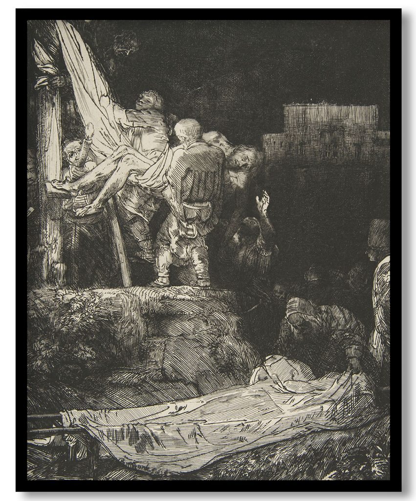 Descent from the Cross by Torchlight by Rembrandt (1654)