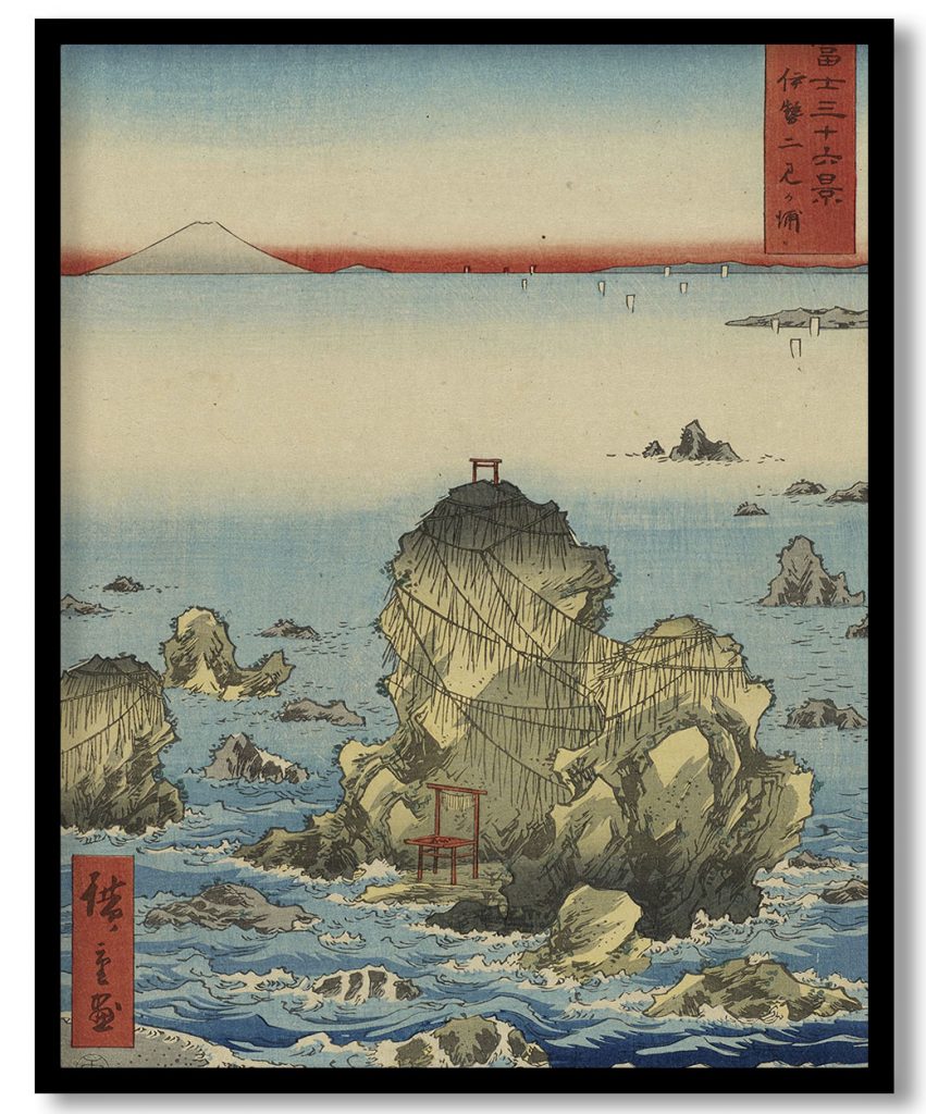 Futamigaura in Ise Province from the series Thirty-Six Views of Mount Fuji (Fuji sanjurokkei) by Ando Hiroshige (1858)