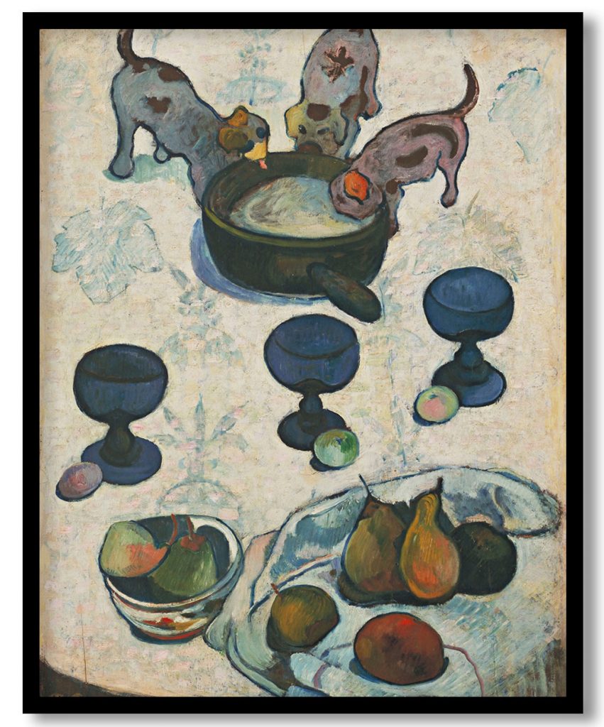 Still Life with Three Puppies by Paul Gauguin (1888)
