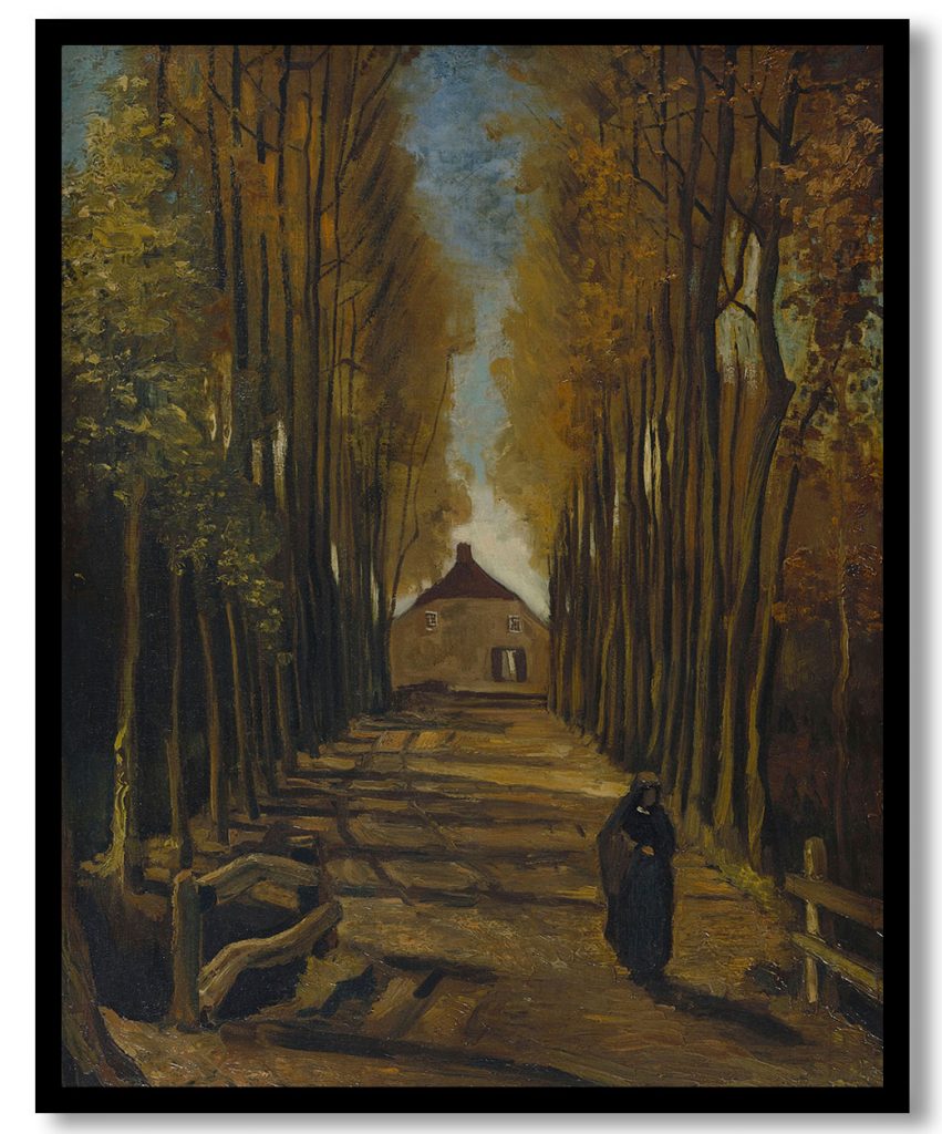 Avenue of Poplars in Autumn by Vincent van Gogh ( 1884-84)