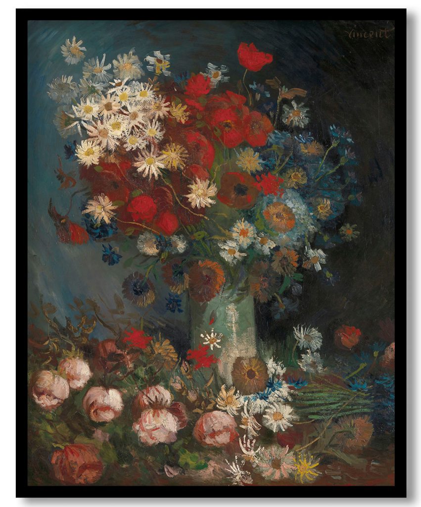 Still life with meadow flowers and roses by Vincent van Gogh (1886-87)