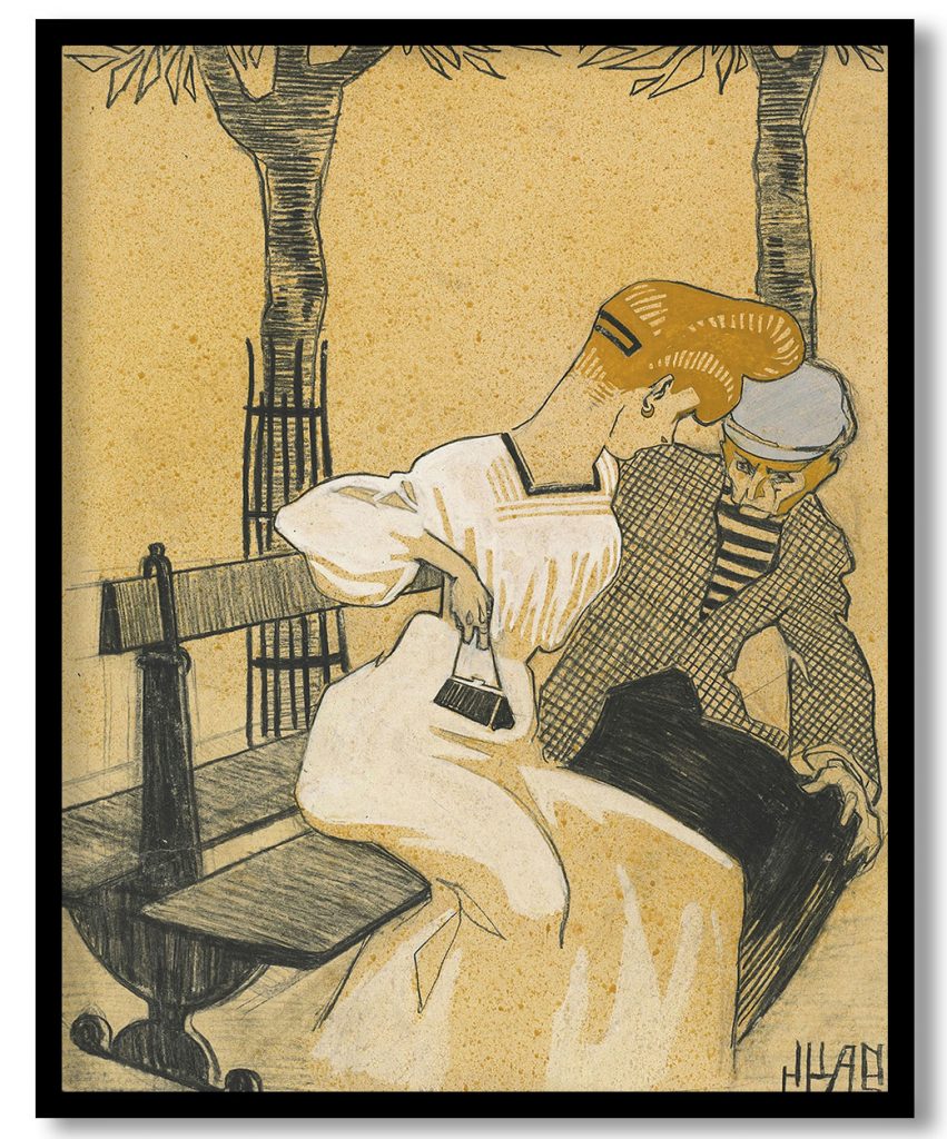 Man and Woman on Bench by Juan Gris (3167)