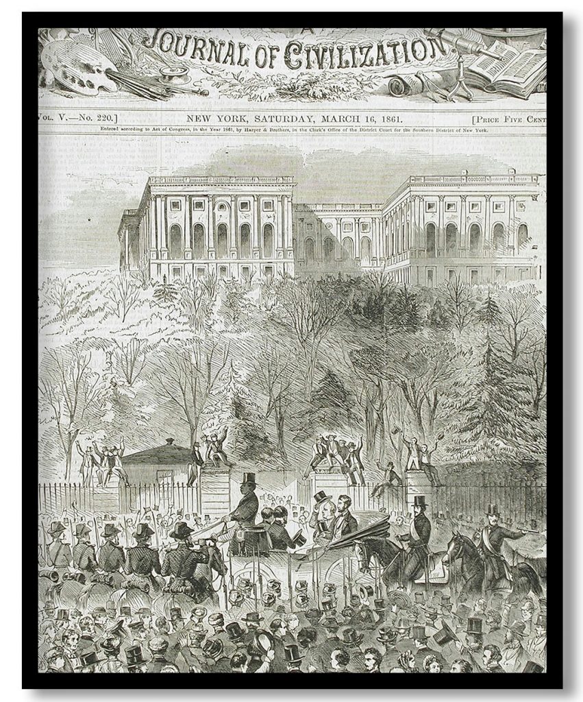 The Inaugural Procession at Washington, Passing the Gate of the Capitol Grounds by Winslow Homer (1861)