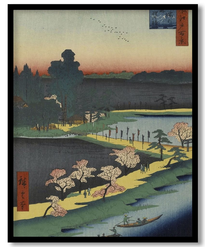 Asuma Shrine and the Entwined Camphor, No. 31 in One Hundred Famous Views of Edo by Utagawa Hiroshige (1857)