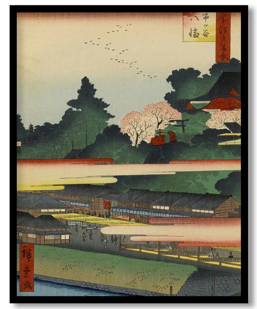 Ichigaya Hachiman Shrine, No. 41 in One Hundred Famous Views of Edo by Utagawa Hiroshige (1858)