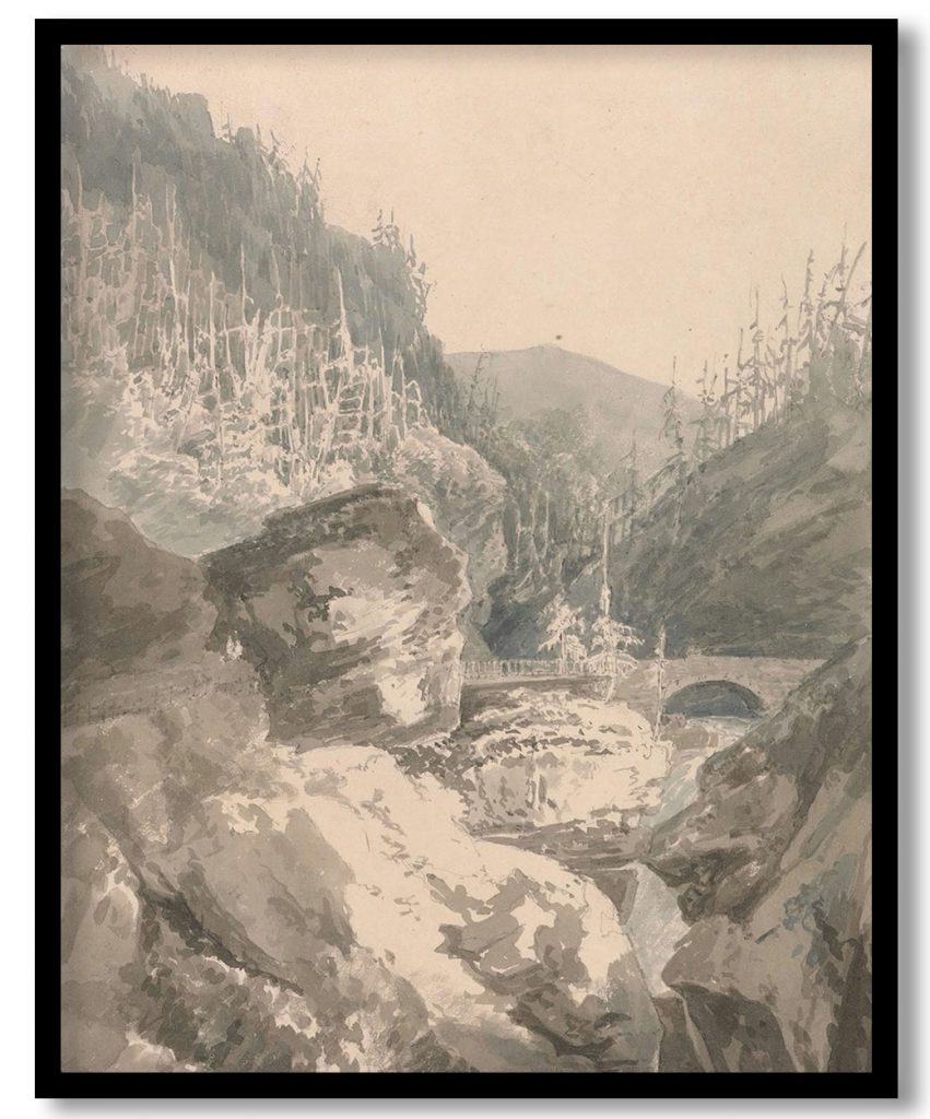 In the Via Mala, Between Coire and Splugen by J. M. W. Turner (1796)