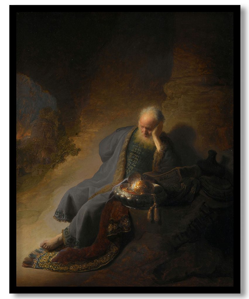 Jeremiah Lamenting the Destruction of Jerusalem by Rembrandt van Rijn (1630)