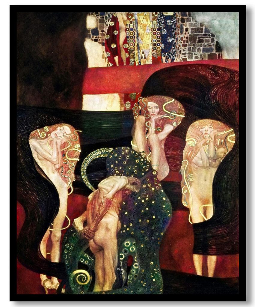 Jurisprudence  (recolored with Artificial Intelligence) by Gustav Klimt