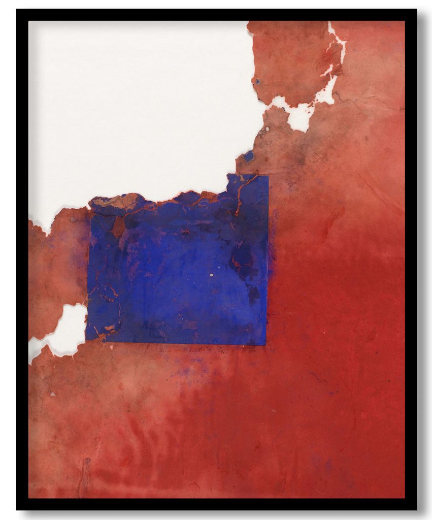 Blue Square of Red Background by Wassily Kandinsky (1927)