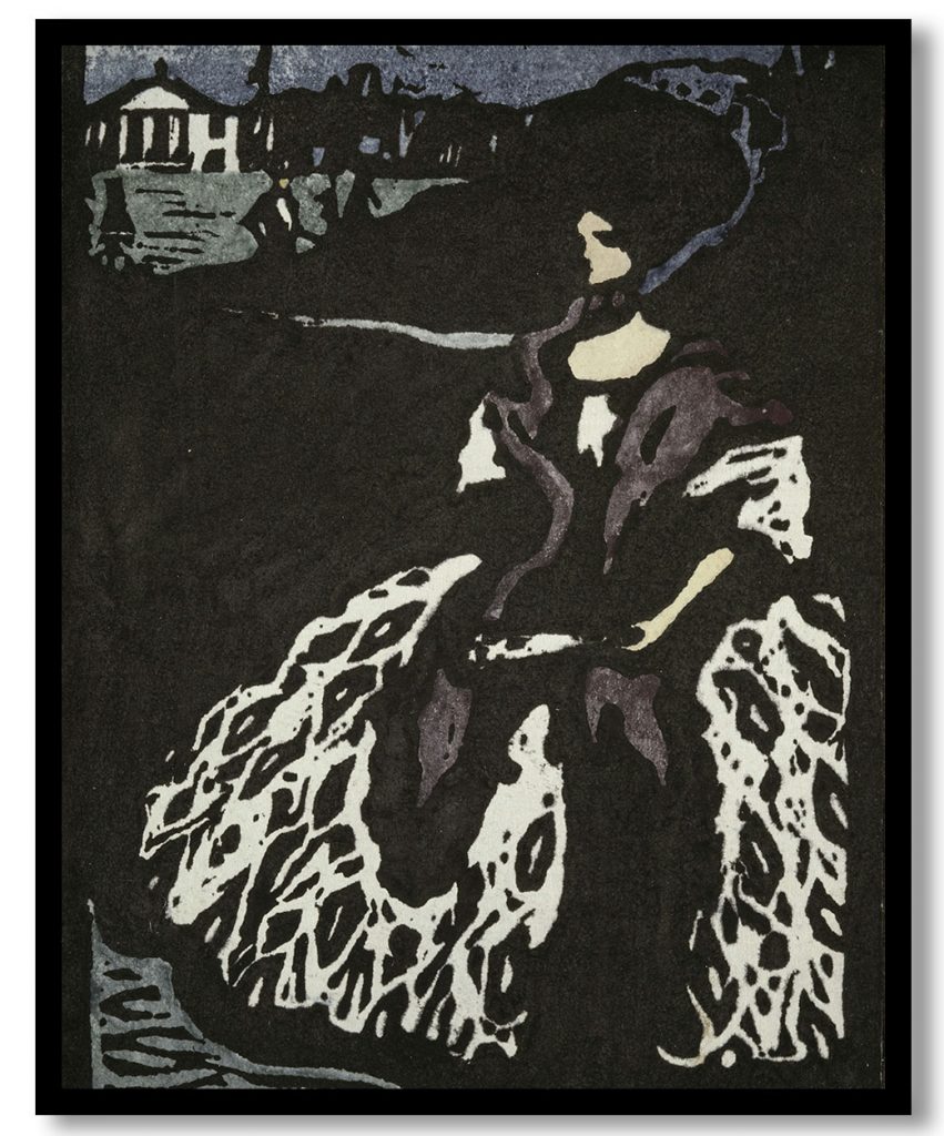 Dame mit Fächer (Lady with the Fan) by Wassily Kandinsky (1903)