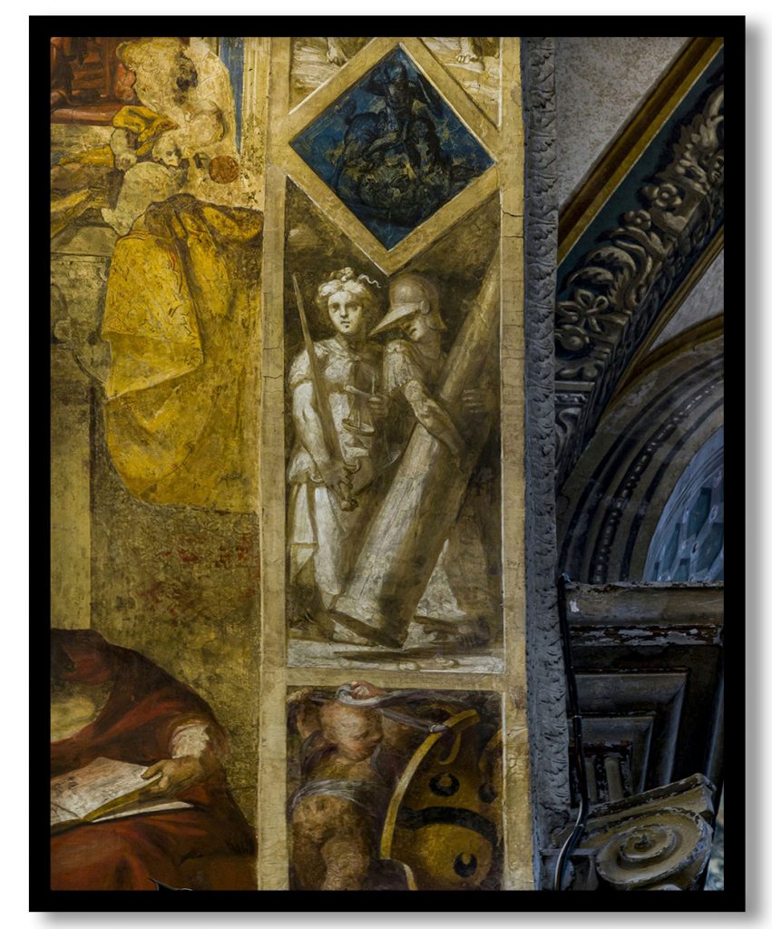 A detail of the intrados outer band of the Bergonzi Chapel by Michelangelo Anselmi (1523-25)