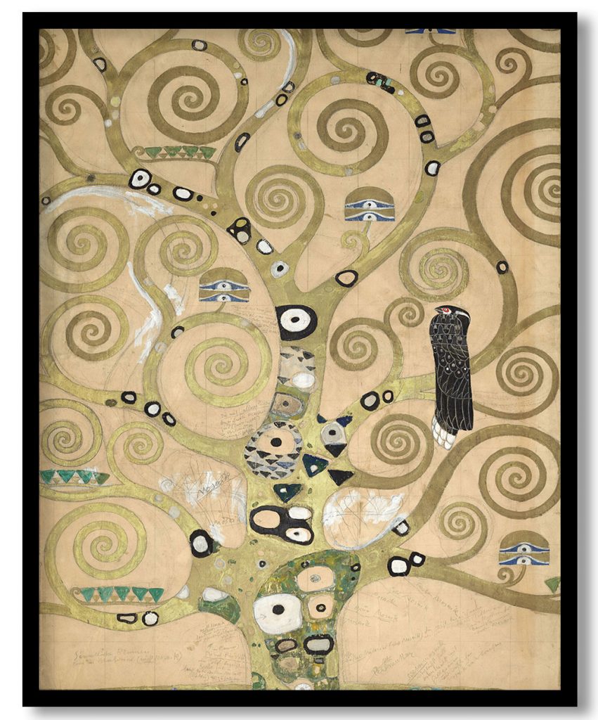 Nine Cartoons for the Execution of a Frieze for the Dining Room of Stoclet House in Brussels: Part 4, Part of the tree of life by Gustav Klimt (1910-11)