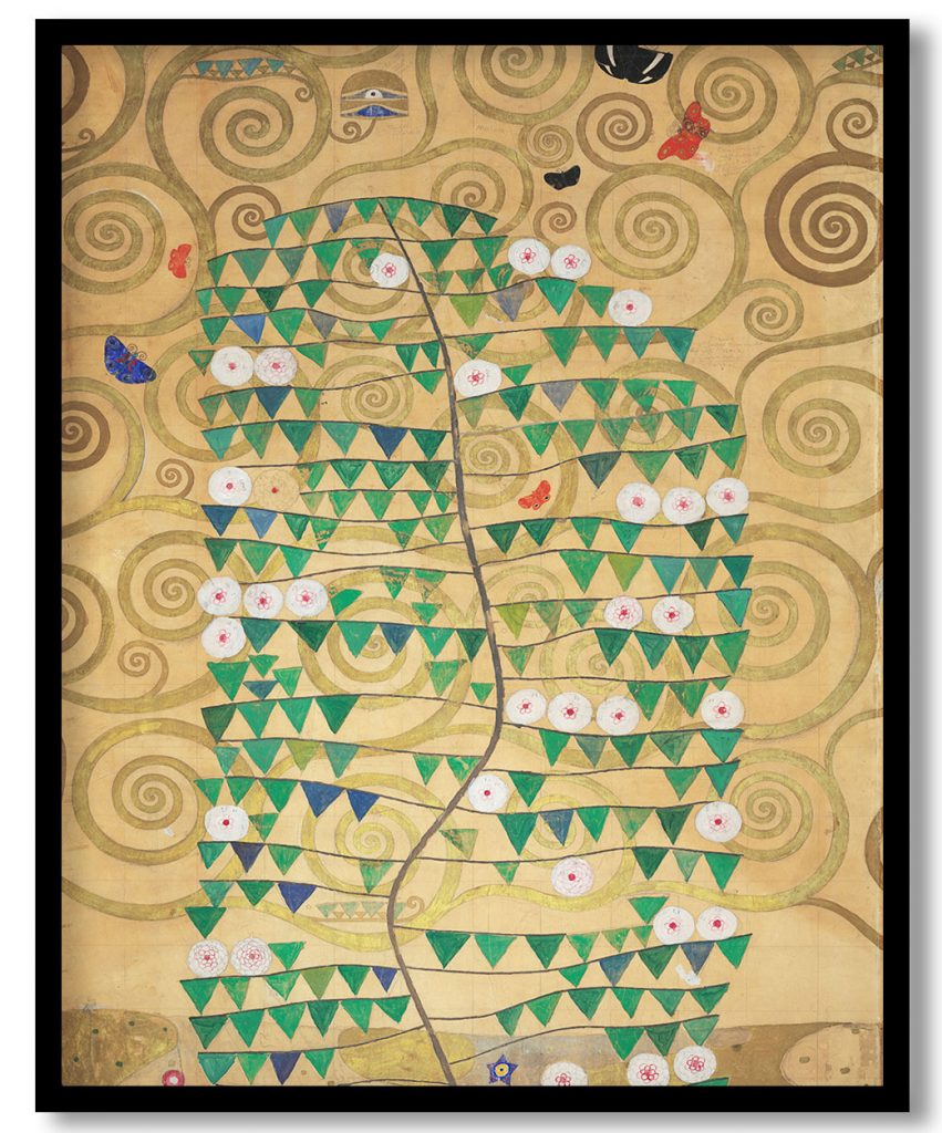 Nine Cartoons for the Execution of a Frieze for the Dining Room of Stoclet House in Brussels: Part 6, Rosebush by Gustav Klimt (1910-11)