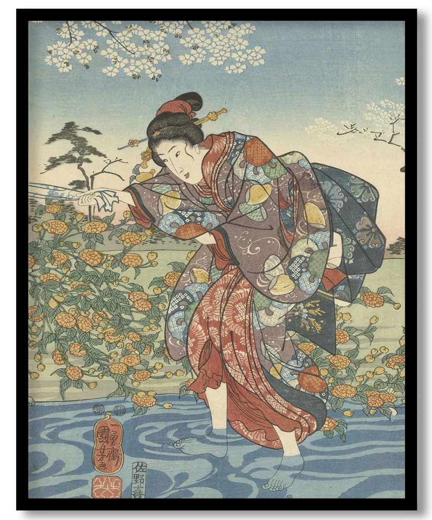 De Ide Tama rivier in de provincie Yamashiro by Utagawa Kuniyoshi (1847)