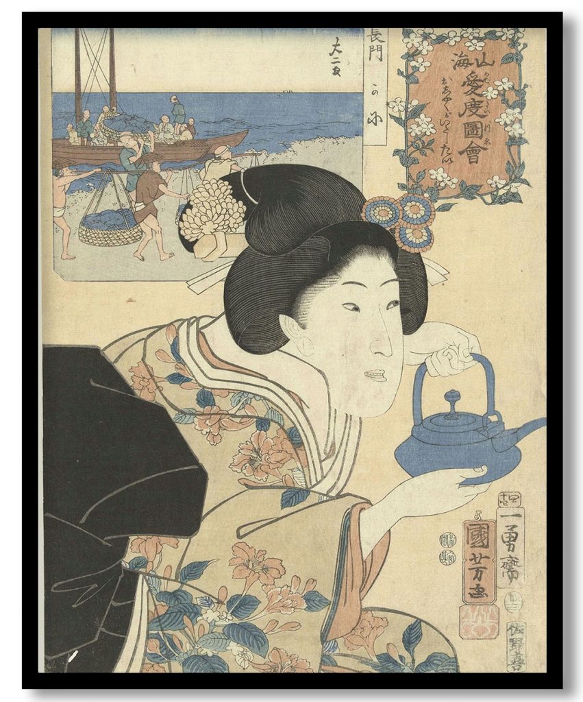 De ijverige serveerster by Utagawa Kuniyoshi (1852)