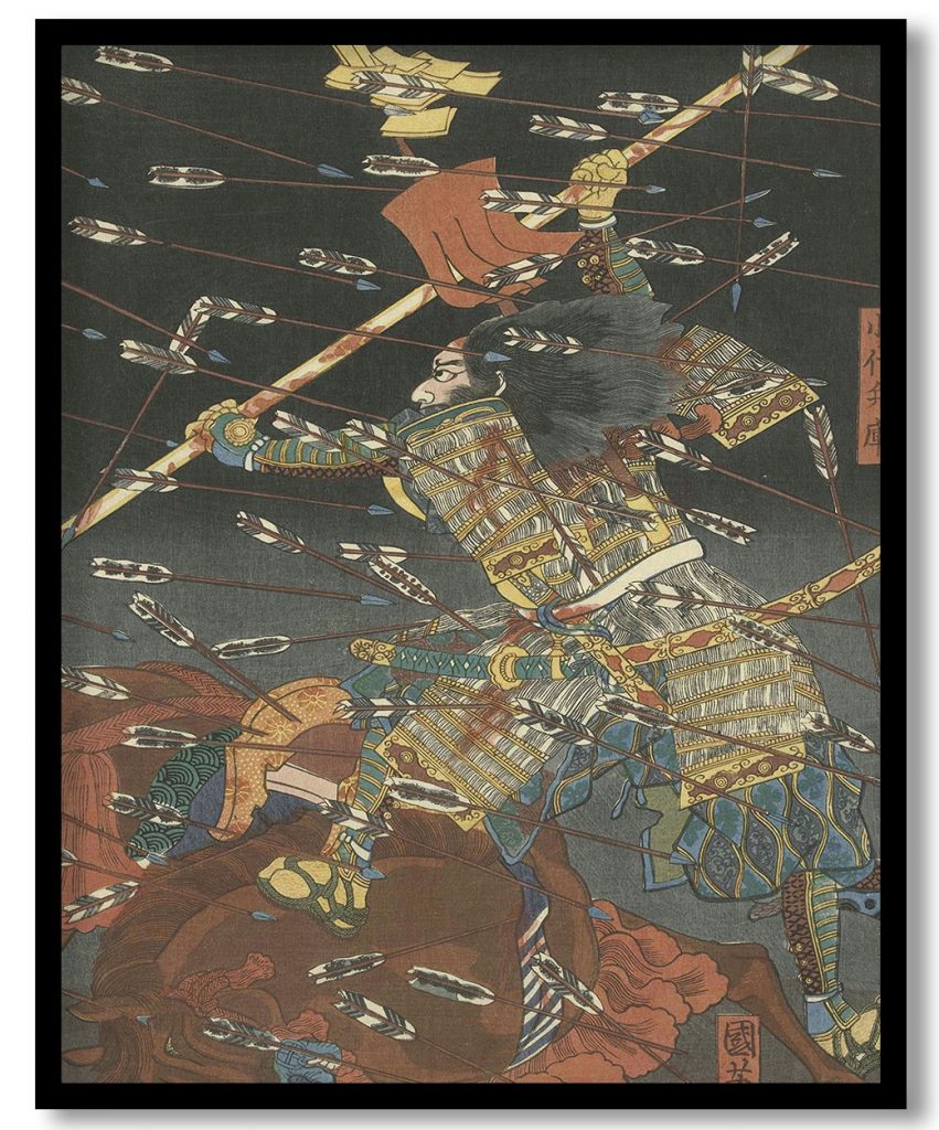 De laatste aanval van de Kusunoki te Shijonawate by Utagawa Kuniyoshi (1847)