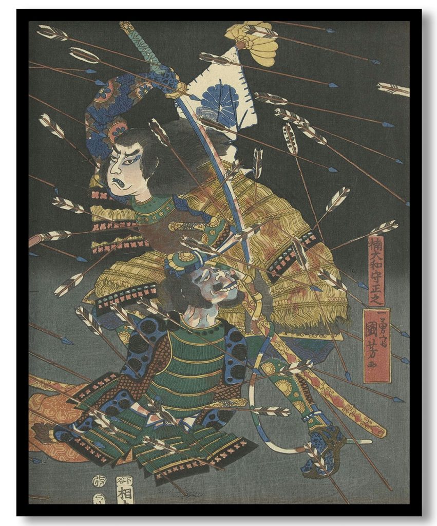 De laatste aanval van de Kusunoki te Shijonawate by Utagawa Kuniyoshi (1847)