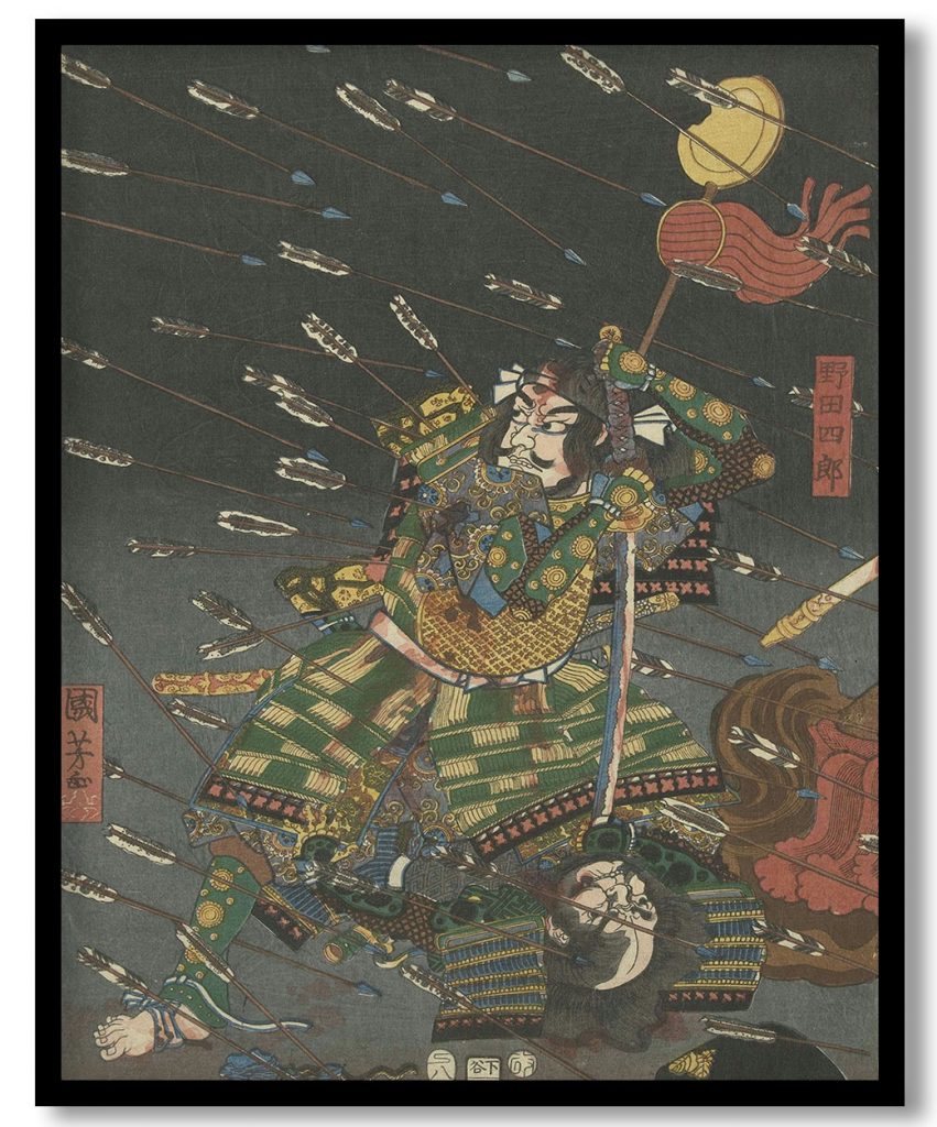 De laatste aanval van de Kusunoki te Shijonawate by Utagawa Kuniyoshi (1847)