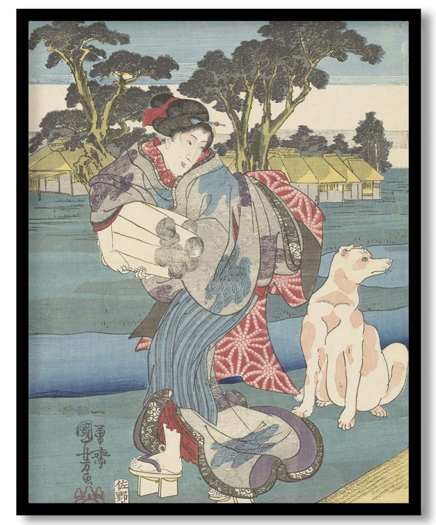 De Toi Tama rivier in de provincie Settsu by Utagawa Kuniyoshi