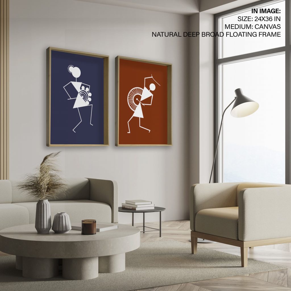 Set of 2 traditional warli tarpa festival - BestOfBharat