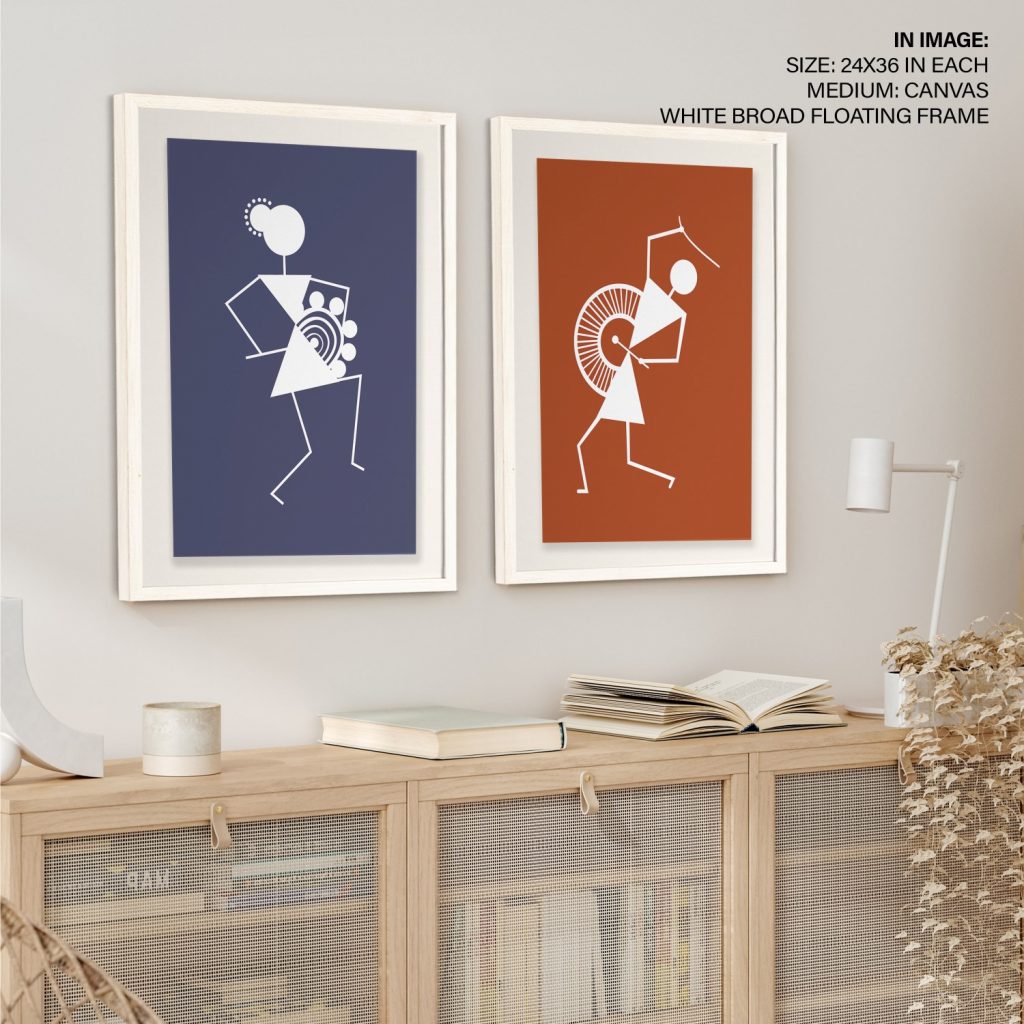 Set of 2 traditional warli tarpa festival - BestOfBharat
