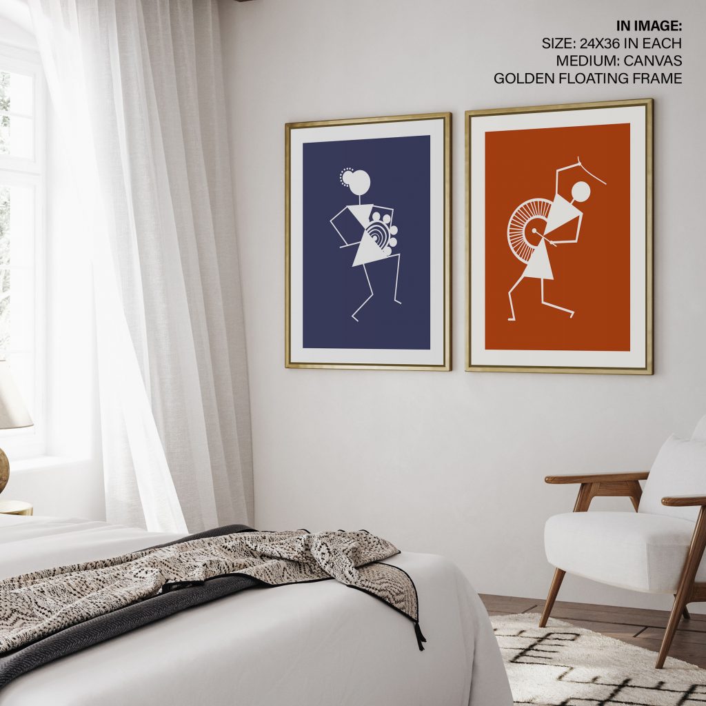 Set of 2 traditional warli tarpa festival - BestOfBharat