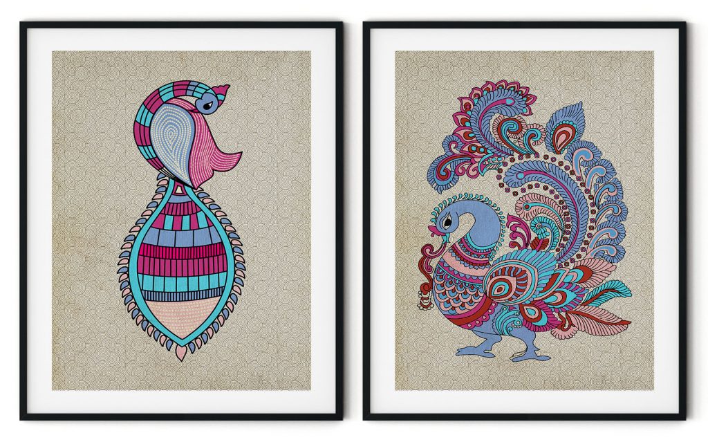 Set of 2 traditional gond hans